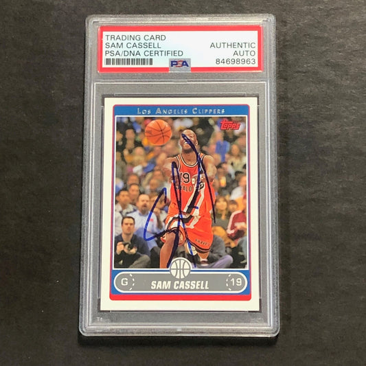 2009-10 Topps Basketball #130 Sam Cassell Signed Card AUTO PSA Slabbed Clippers