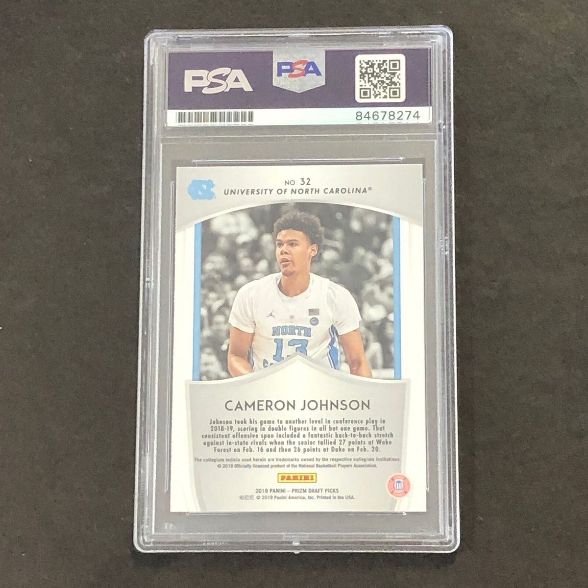 2019-20 Panini Prizm Draft Picks #32 Cameron Johnson Signed Card PSA Slabbed Aut