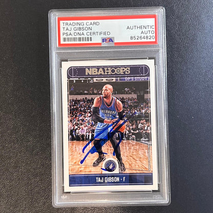 2017-18 Panini Hoops #215 Taj Gibson Signed Card AUTO PSA Slabbed Timberwolves