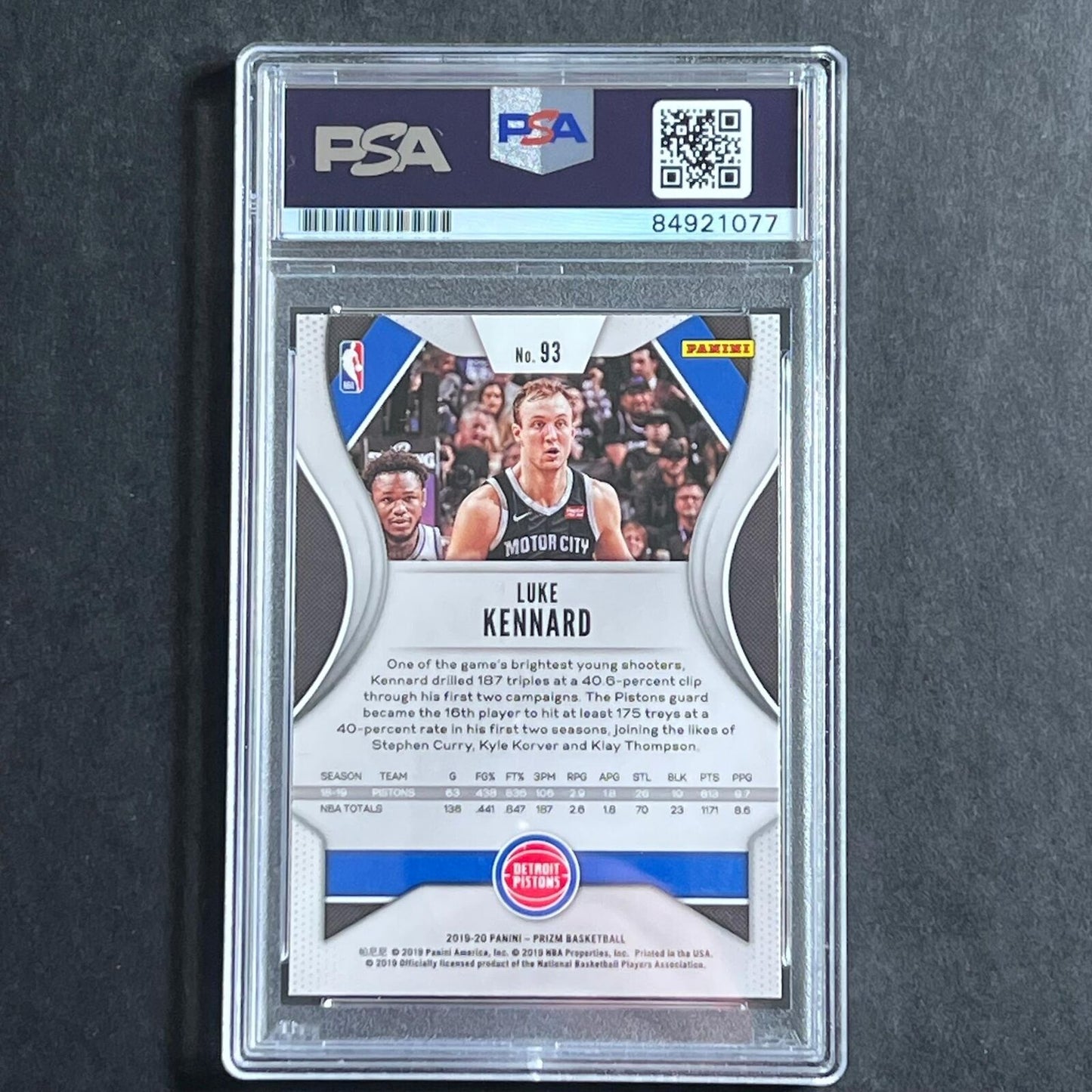 2018-19 Panini Prizm #93 Luke Kennard Signed Rookie Card AUTO PSA Slabbed Piston