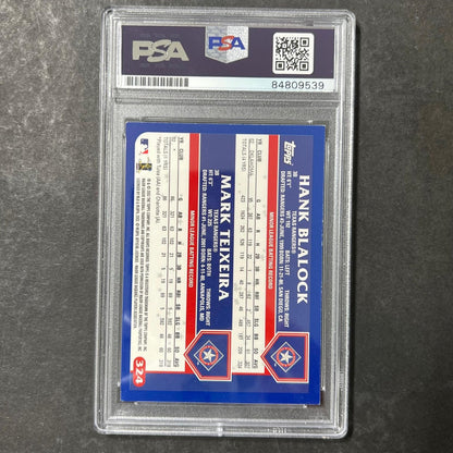 2003 Topps Future Stars #324 Mark Texiera/Hank Blalock Signed Card AUTO PSA Slab