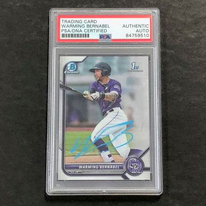 2021 Bowman Chrome #BP-46 Warming Bernabel Signed Card PSA Slabbed Auto Rockies