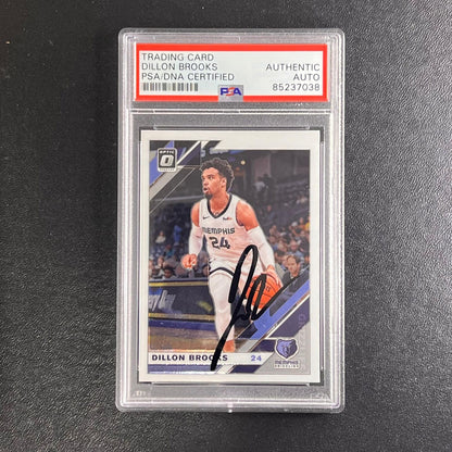 2019-20 Panini Donruss Optic #140 Dillon Brooks Signed Card AUTO PSA Slabbed Gri