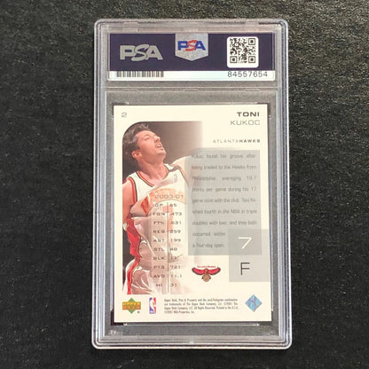 2001-02 UPPER DECK PROS AND PROSPECTS #2 Toni Kukoc Signed Card AUTO 10 PSA Slab