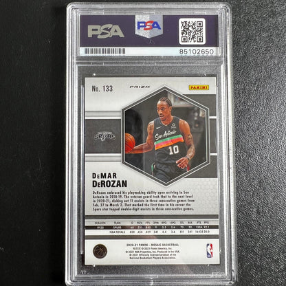 2020-21 Panini Mosaic #133 Demar DeRozan Signed AUTO PSA Slabbed Spurs