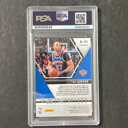 2019-20 Mosaic Panini Red Cracked Ice #121 Taj Gibson Signed Card AUTO PSA Slabb