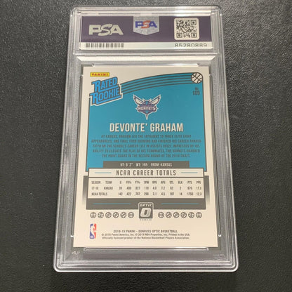 2018-19 Panini Donruss Optic #189 Devonte' Graham Signed Card AUTO PSA/DNA Slabb