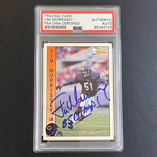 1991-92 Pacific NFL #355 Jim Morrissey signed card PSA/DNA Slabbed Signed AUTO B