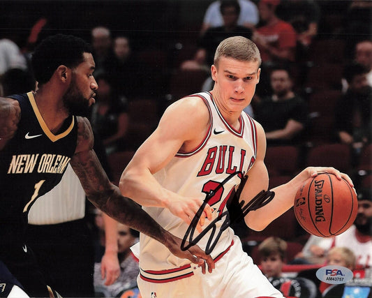 Lauri Markkanen signed 8x10 photo PSA Chicago Bulls Autographed