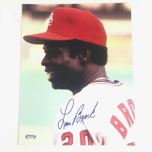 Lou Brock signed 11x14 photo PSA/DNA St. Louis Cardinals Autographed