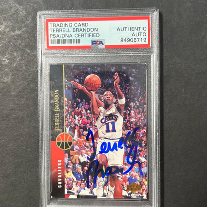 1994-95 Upper Deck #41 Terrell Brandon Signed Card AUTO PSA/DNA Slabbed Cavalier