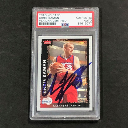 2008-09 Fleer #177 CHRIS KAMAN Signed Card AUTO PSA Slabbed Clippers