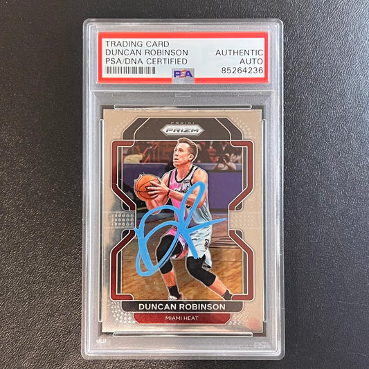 2021-22 Panini Prizm #81 Duncan Robinson Signed Card PSA Slabbed Heat