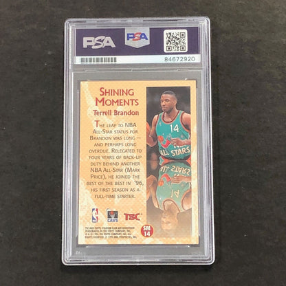 1996 Topps Shining Moments #14 Terrell Brandon Signed Card AUTO PSA/DNA Slabbed