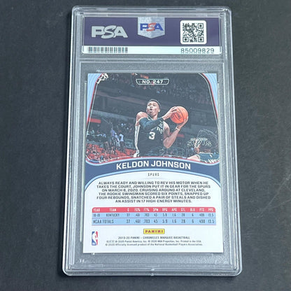 2019-20 Panini Chronicles Marquee #247 Keldon Johnson Signed Card Auto PSA Slabb