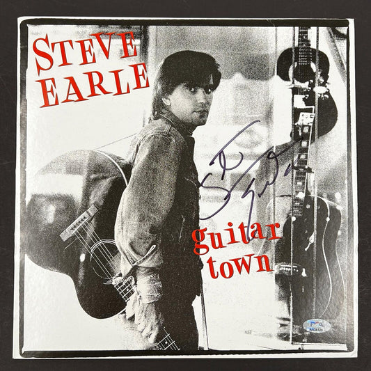 Steve Earle Signed Guitar Town LP Vinyl PSA/DNA Album Autographed