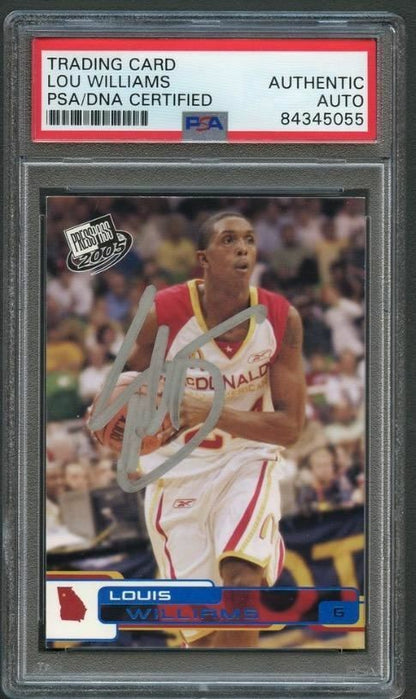 2005 Press Pass #G-37 Lou Williams Signed Card AUTO PSA Slabbed 76ers