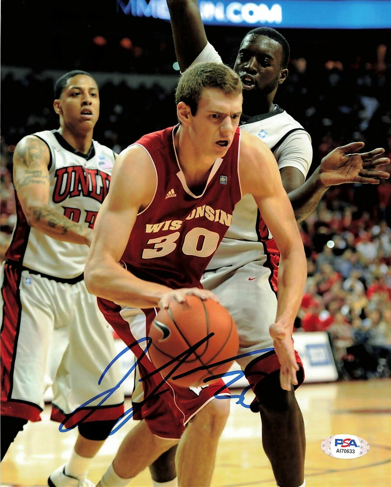 Jon Leuer signed 8x10 photo PSA/DNA Wisconsin Badgers Autographed