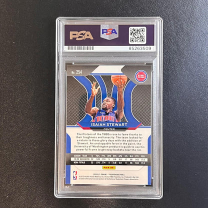 2020-21 Panini Prizm #254 Isaiah Stewart Signed Card AUTO PSA Slabbed RC Pistons