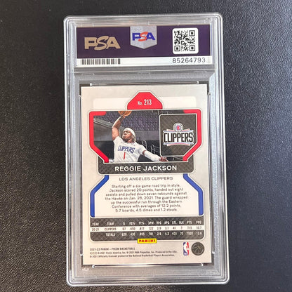 2021-22 Panini Prizm #213 Reggie Jackson Signed Card AUTO PSA Slabbed Clippers