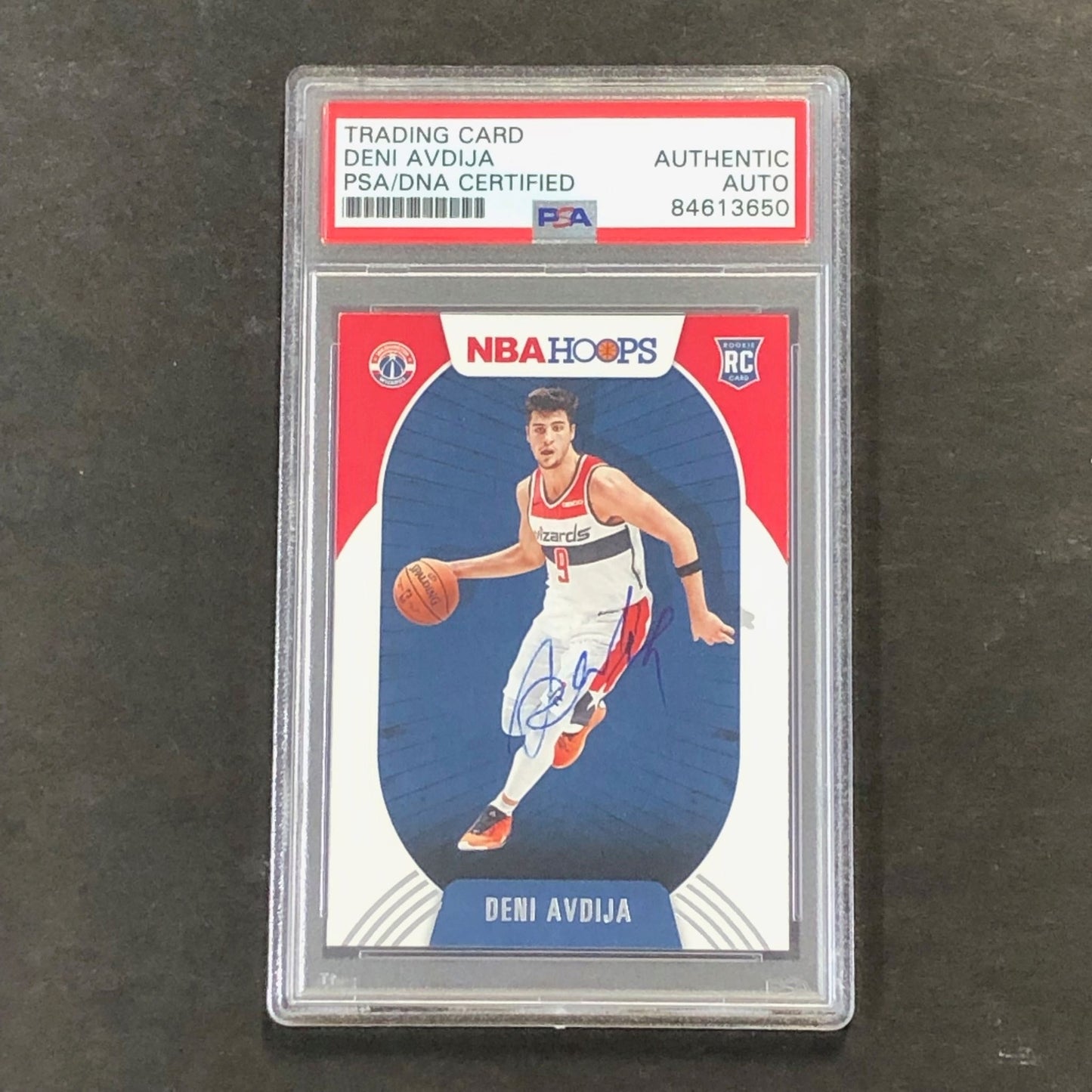 2020-21 NBA Hoops #201 Deni Avdija Signed AUTO PSA Slabbed RC Wizards