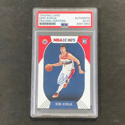 2020-21 NBA Hoops #201 Deni Avdija Signed AUTO PSA Slabbed RC Wizards