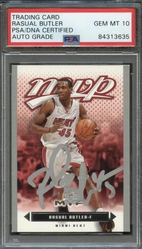 2003-04 Upper Deck MVP #89 Rasual Butler Signed Card AUTO Grade 10 PSA Slabbed