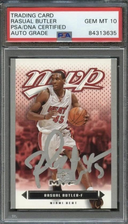 2003-04 Upper Deck MVP #89 Rasual Butler Signed Card AUTO Grade 10 PSA Slabbed