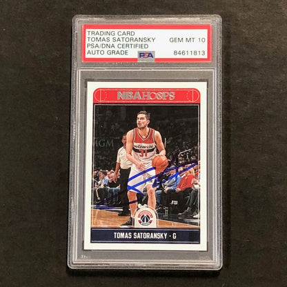 2017-18 NBA Hoops #92 Tomas Satoransky Signed AUTO 10 PSA Slabbed Wizards