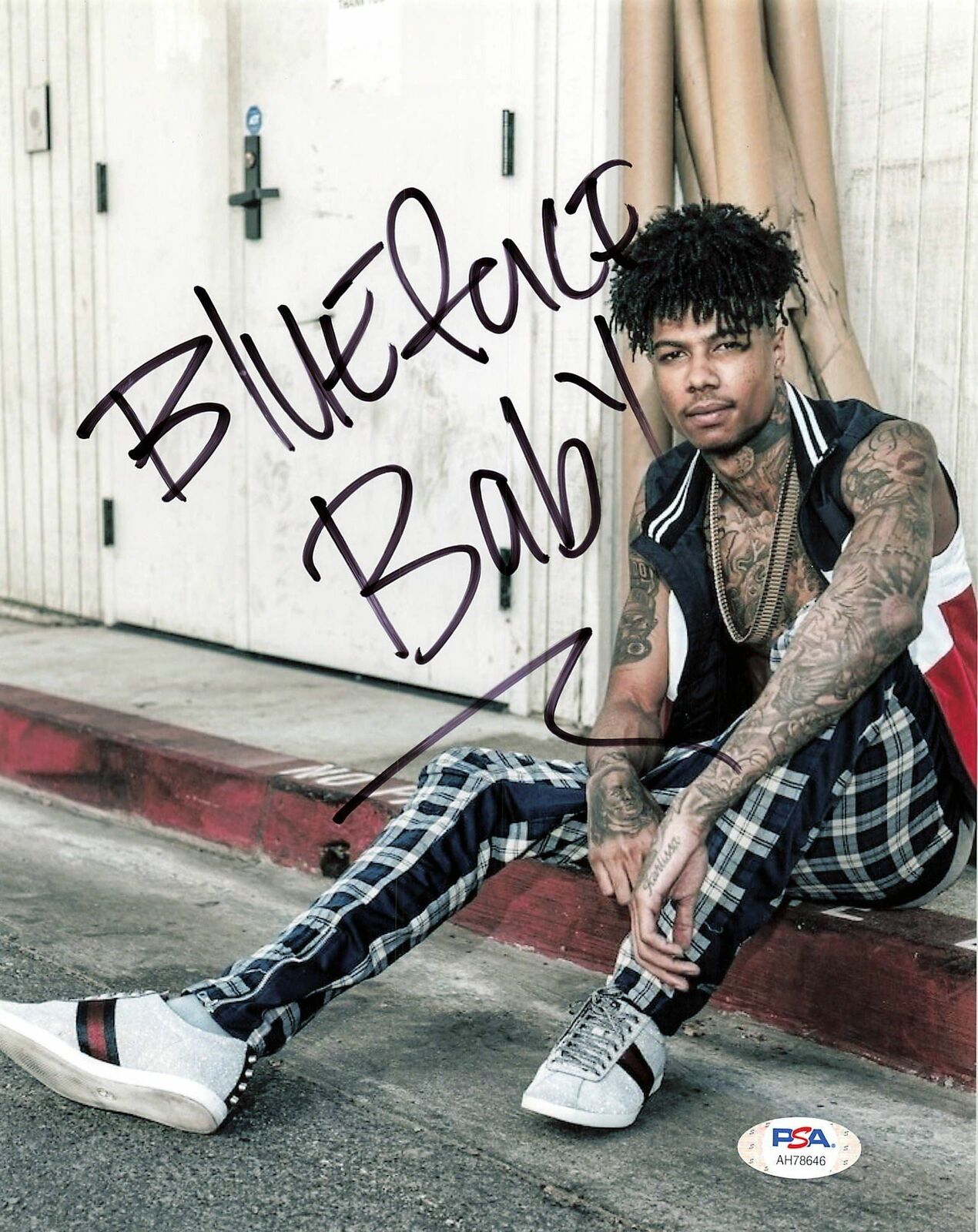 Blueface signed 8x10 photo PSA/DNA Autographed Rapper