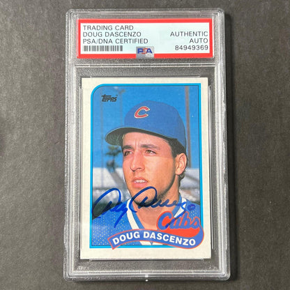 1989 Topps #149 Doug Dascenzo Signed Card PSA Auto Slabbed Cubs