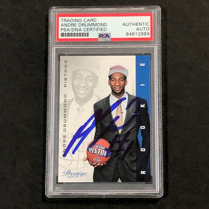 2012-13 Panini Prestige #206 Andre Drummond Signed Card AUTO PSA Slabbed RC Pist