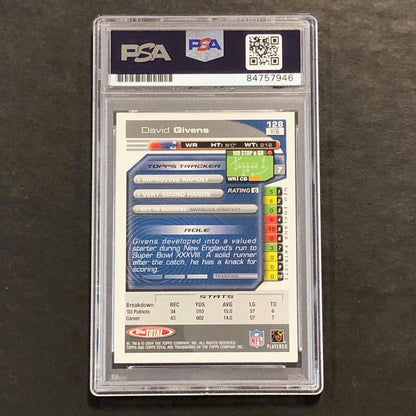 2004 Topps #128 David Givens Signed Card AUTO PSA Slabbed Patriots
