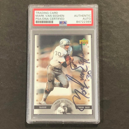 2005 NFL Legends Football #14 Mark Van Eeghen Signed Card PSA Slabbed Raiders