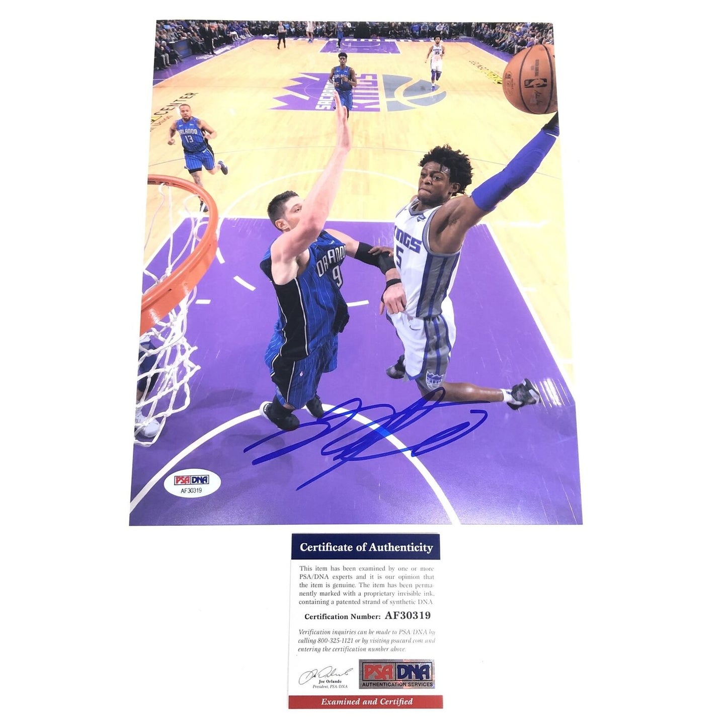 De'Aaron Fox Signed 8x10 photo PSA/DNA Sacramento Kings Autographed