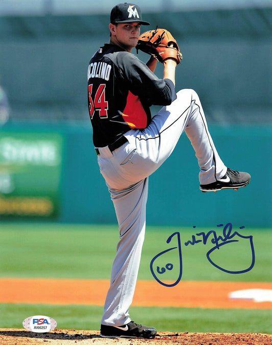 Justin Nicolino Signed 8x10 Photo PSA/DNA Miami Marlins Autographed