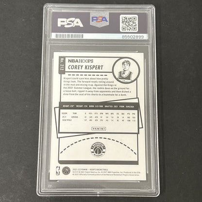 2021-22 Panini NBA Hoops #212 Deni Avdija Rookie signed card PSA Auto 10 Wizards