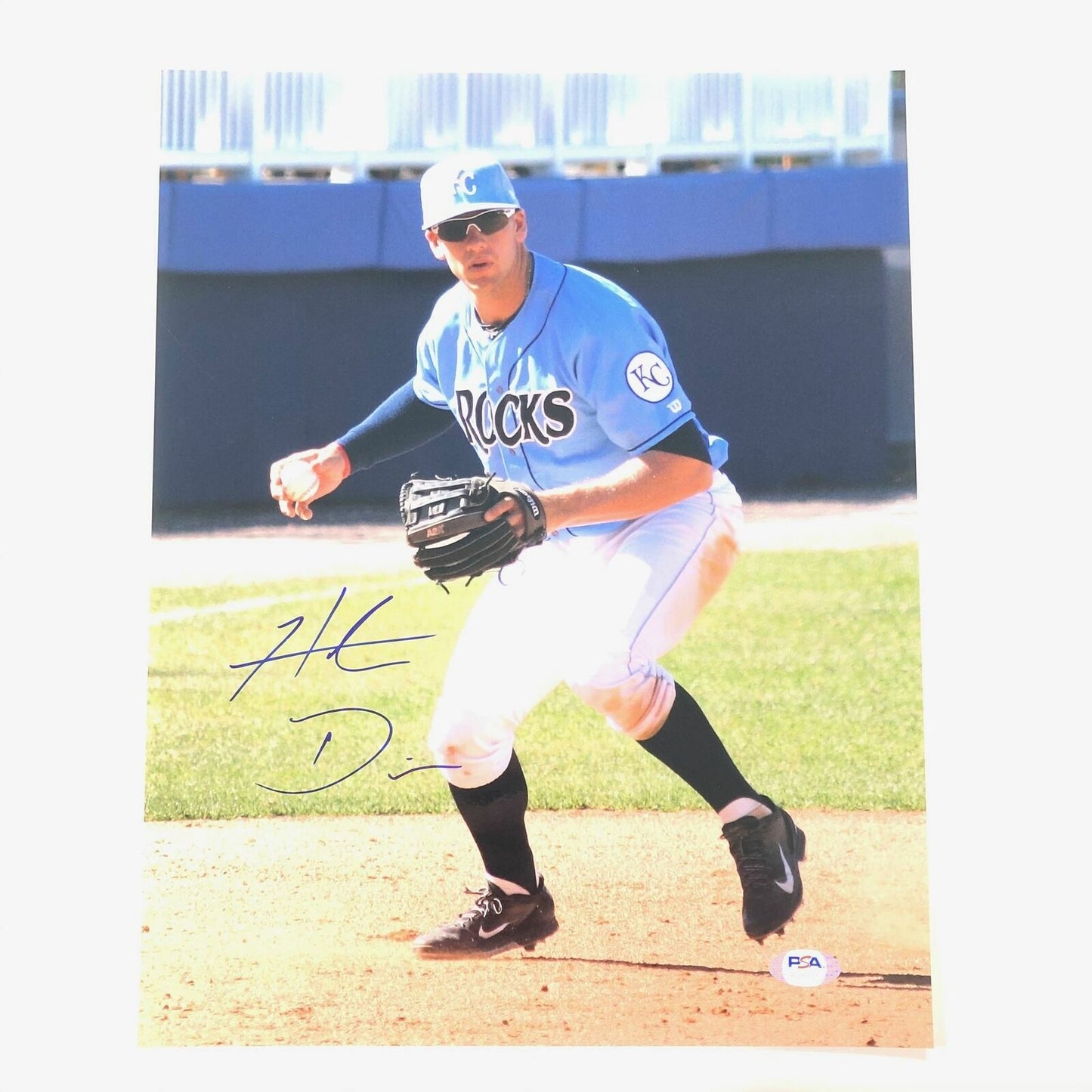 Hunter Dozier signed 11x14 Photo PSA/DNA KC Royals autographed