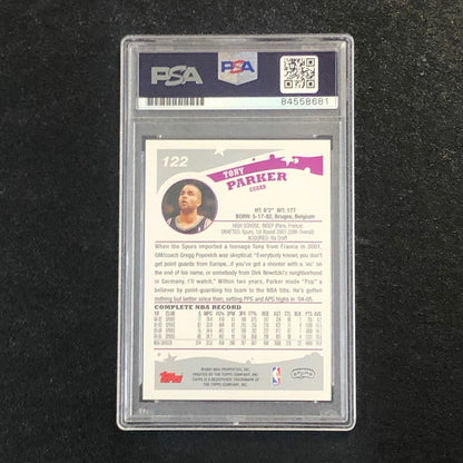 2005-06 Topps #122 Tony Parker Signed Card AUTO PSA Slabbed Autographed Spurs