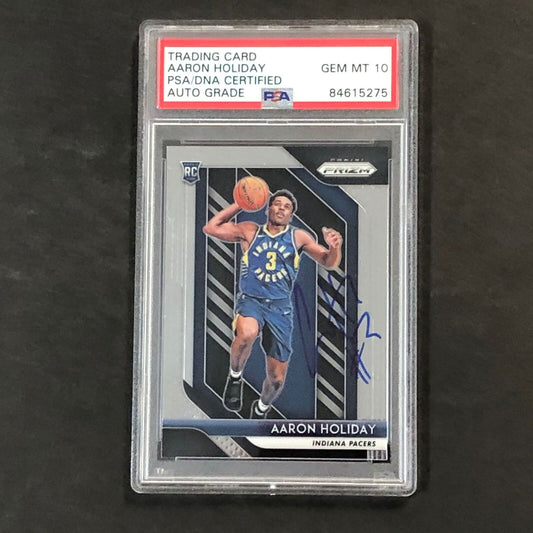 2018-19 Panini Prizm #114 Aaron Holiday Signed Rookie Card AUTO 10 PSA Slabbed R