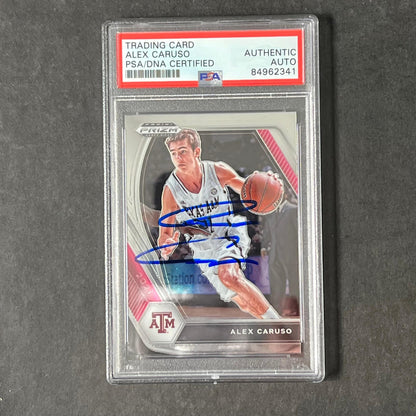 2021 Panini Prizm Draft Picks #76 Alex Caruso Signed Card AUTO PSA Slabbed Laker