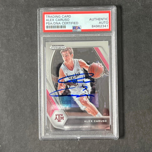 2021 Panini Prizm Draft Picks #76 Alex Caruso Signed Card AUTO PSA Slabbed Laker