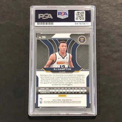 2020-21 Panini Prizm #286 RJ Hampton signed Auto Card PSA/DNA Slabbed RC Nuggets