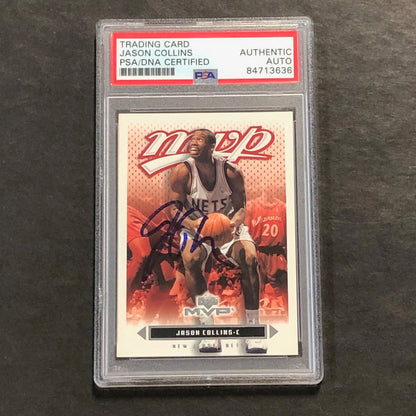 2003-04 Upper Deck MVP #109 Jason Collins Signed Card AUTO PSA Slabbed Nets