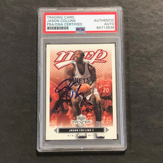 2003-04 Upper Deck MVP #109 Jason Collins Signed Card AUTO PSA Slabbed Nets