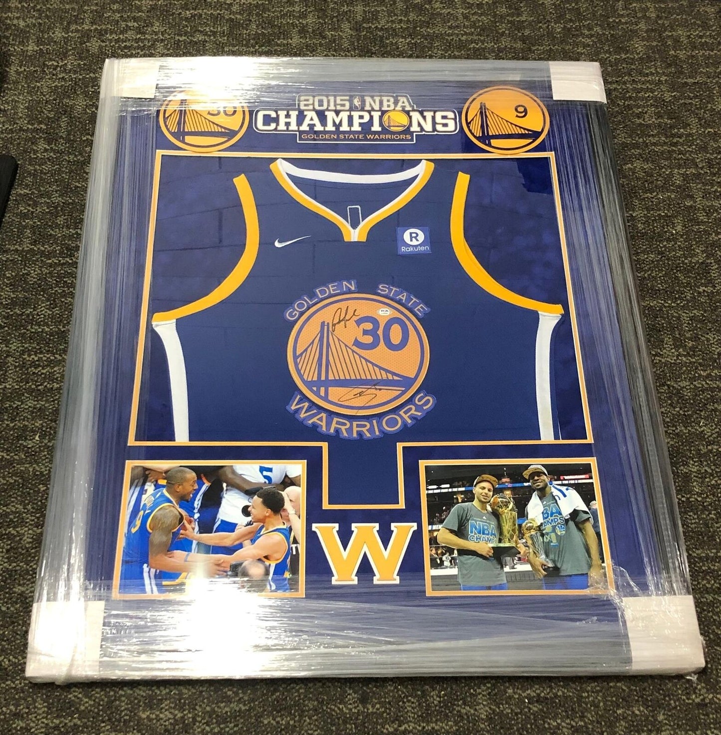 Stephen Curry and Andre Iguodala Signed Jersey PSA/DNA Warriors Custom Framed St