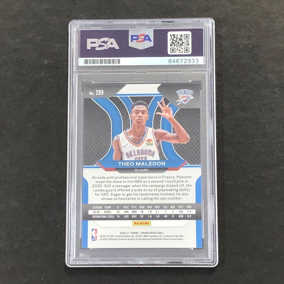 2020-21 Optic Rated Rookie #289 Theo Maledon Signed Card AUTO PSA Slabbed RC