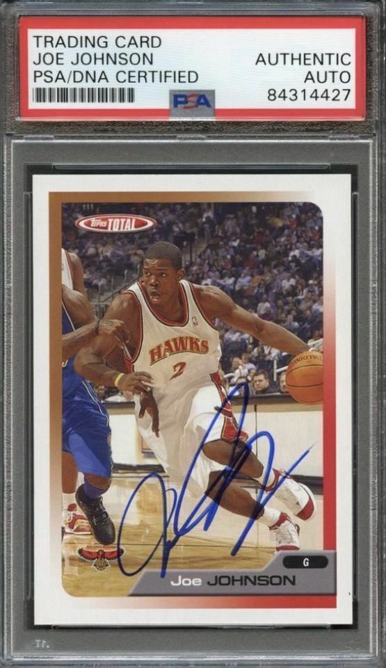 2005-06 Topps Total #234 Joe Johnson Signed Card AUTO PSA Slabbed Hawks