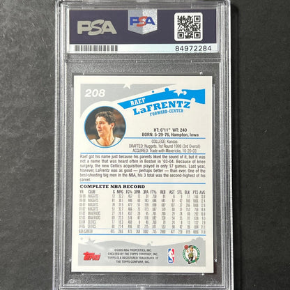 2005-06 Topps #208 Raef LaFrentz Signed Card AUTO PSA Slabbed Celtics