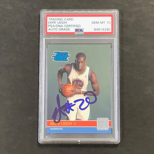 2010-11 Donruss Rated Rookie #233 Ekpe Udoh Signed Card AUTO 10 PSA Slabbed RC W